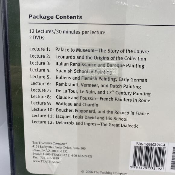 New Sealed The Great Courses Museum Masterpieces: THE LOUVRE Guidebook + DVD - Picture 4 of 4